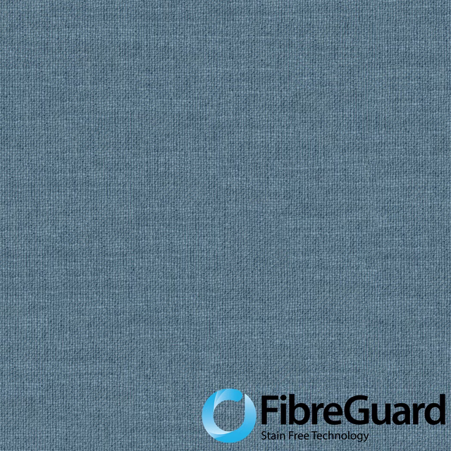 Close-up of muted denim-blue plain weave with a softly flecked woven surface