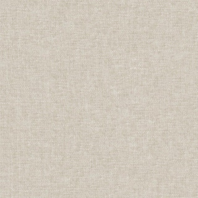 Close-up of warm oat beige fabric with a softly flecked plain woven texture