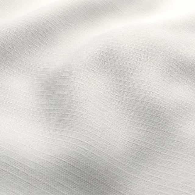 Pale opal ivory fabric with fine horizontal weave and a gentle silvery sheen