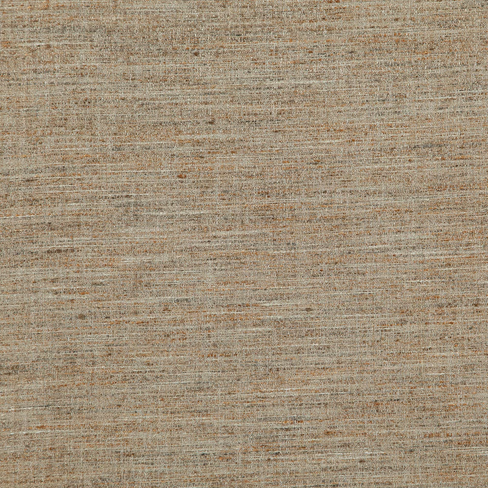 Warm shell-beige fabric with fine horizontal slubs and taupe-brown flecks
