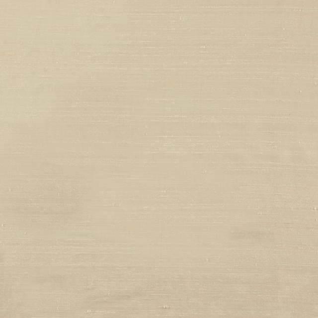 Pale pearl-cream fabric with fine horizontal slubbing and a soft sheen