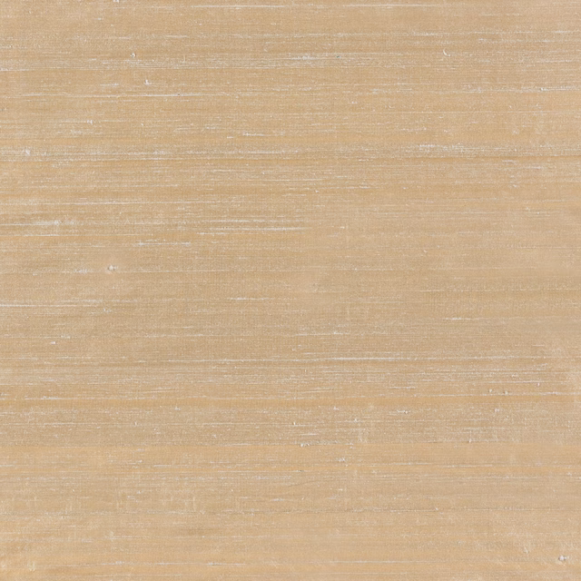 Warm shell-beige textile with fine pale horizontal striations and subtle lustre