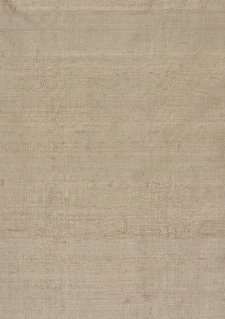 Close-up of pale chalk-beige cloth with fine horizontal slubs and soft tonal variation