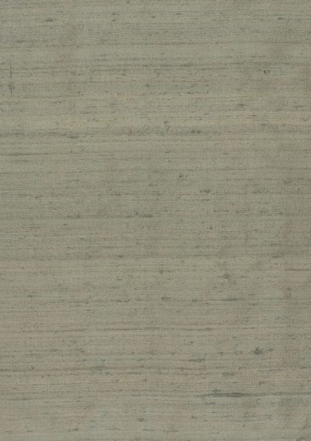 Misted grey-green textile with fine horizontal slubs and a softly lustrous surface