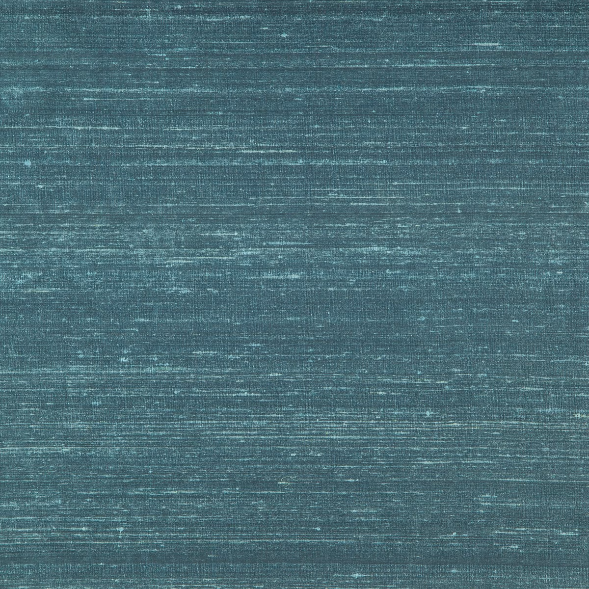 Deep kingfisher teal textile with fine horizontal striations and subtle sheen