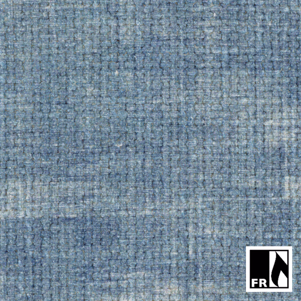 Dusty blue-grey Kuno fabric with nubby vertical weave and subtle slate flecks