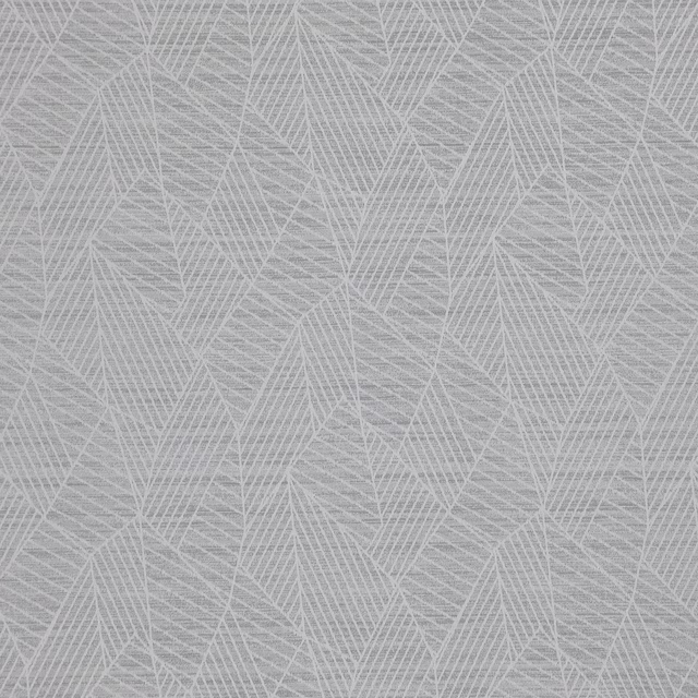Cool mist-grey woven fabric with overlapping fine linear leaf and branch motifs