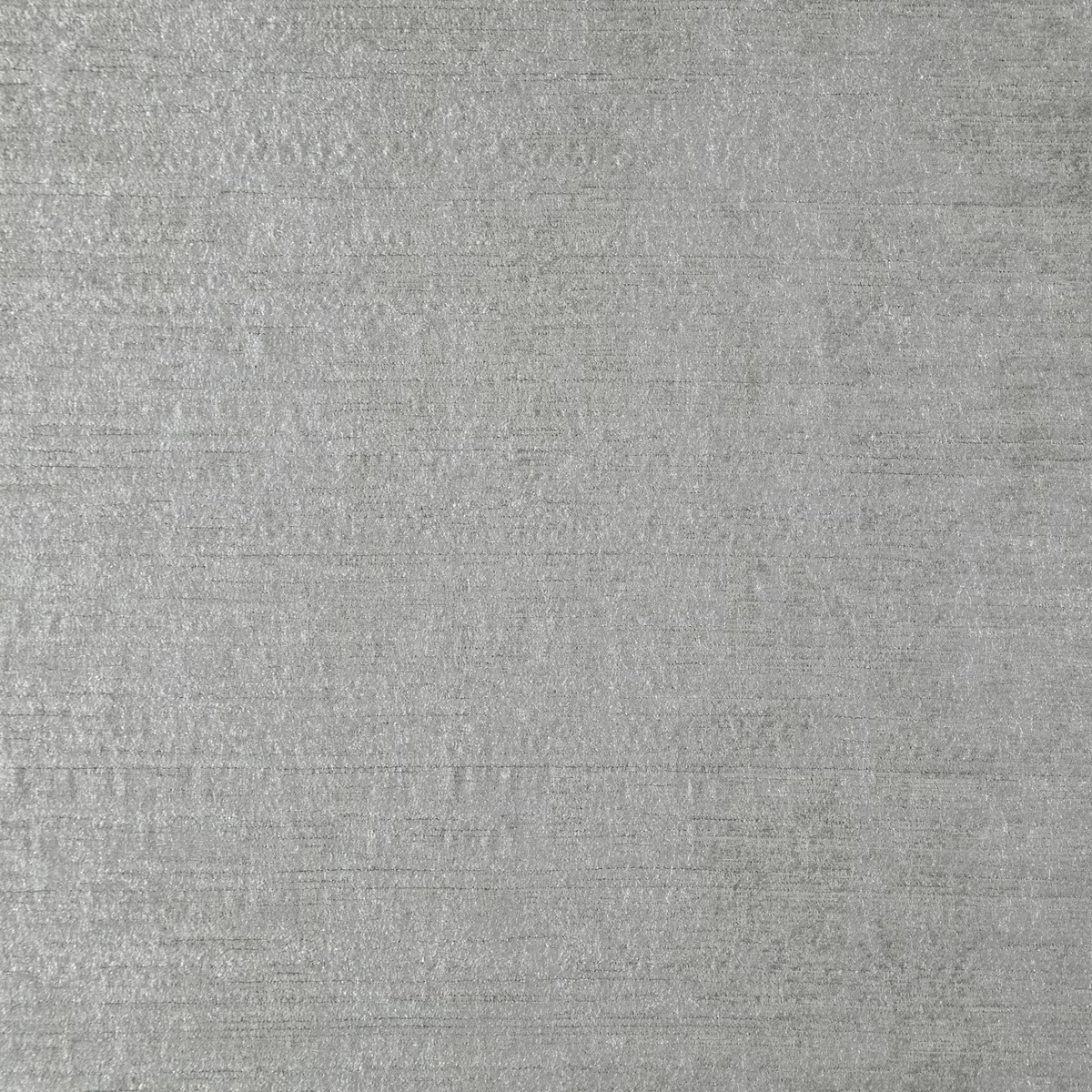 Close-up of cool nickel-grey fabric with fine horizontal woven texture