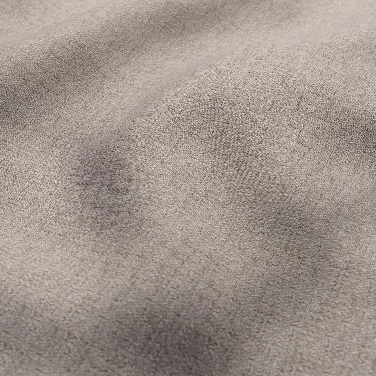 Mottled warm taupe-grey fabric with a softly brushed, fine woven surface