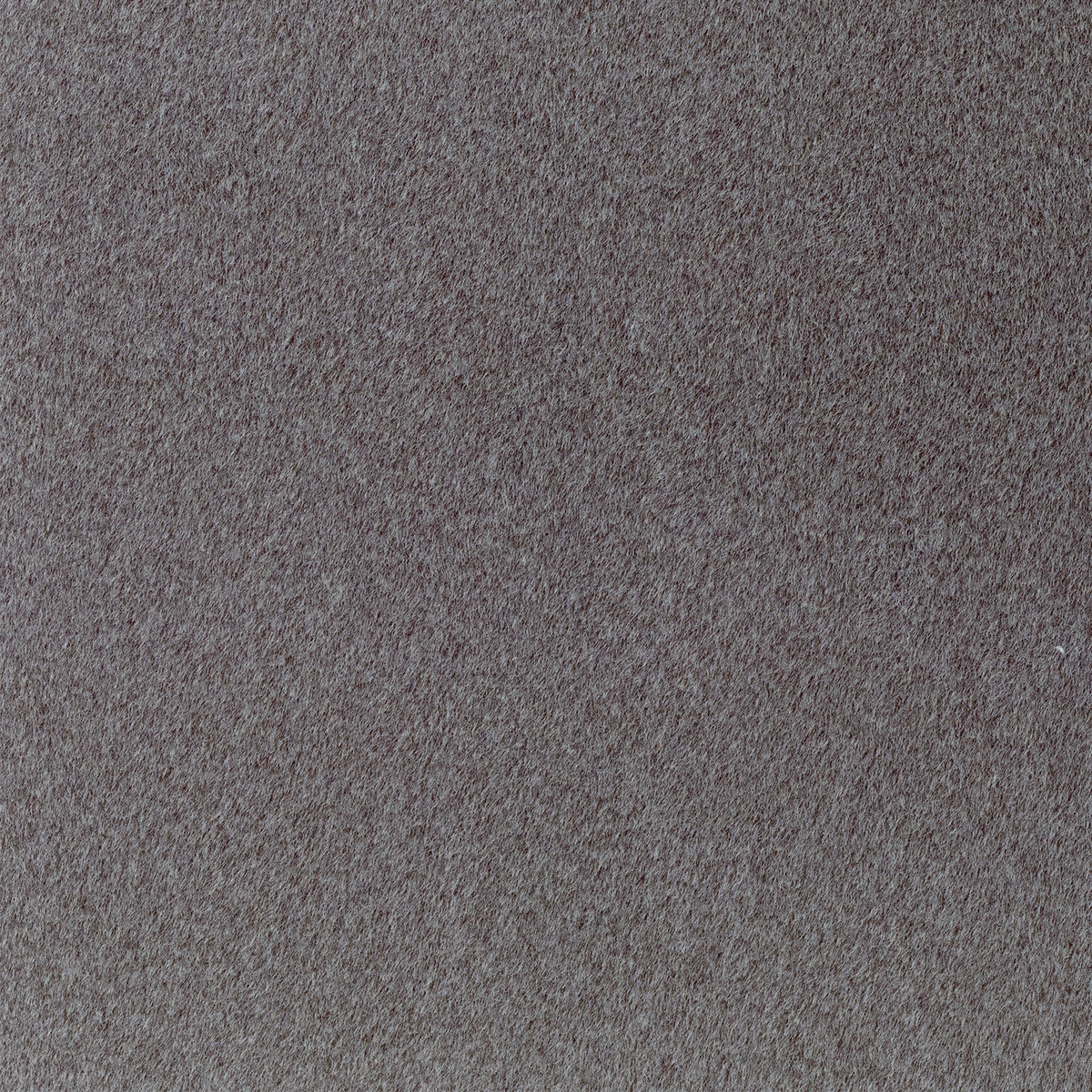 Close-up of mottled taupe-grey fabric with a dense, soft short-pile texture