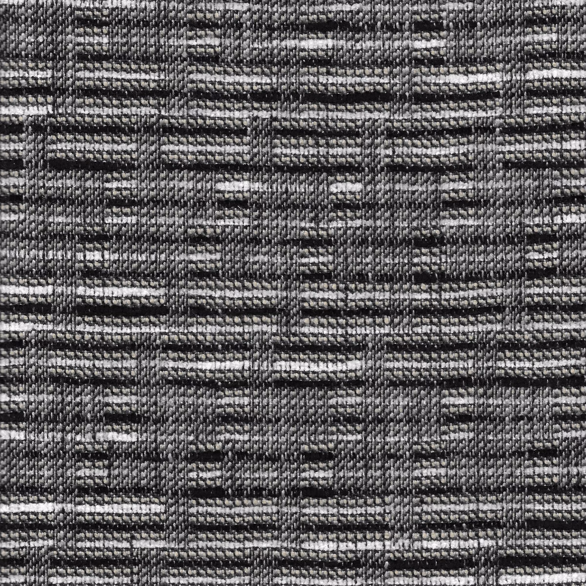 Charcoal-grey Lyla fabric with broken rectangular weave and silver-grey textured highlights