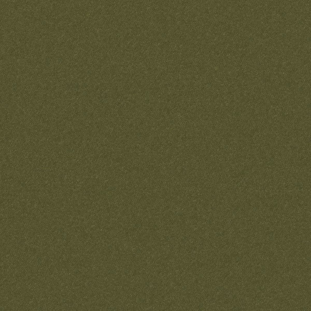 Close-up of densely woven muted army olive fabric with a softly mottled surface