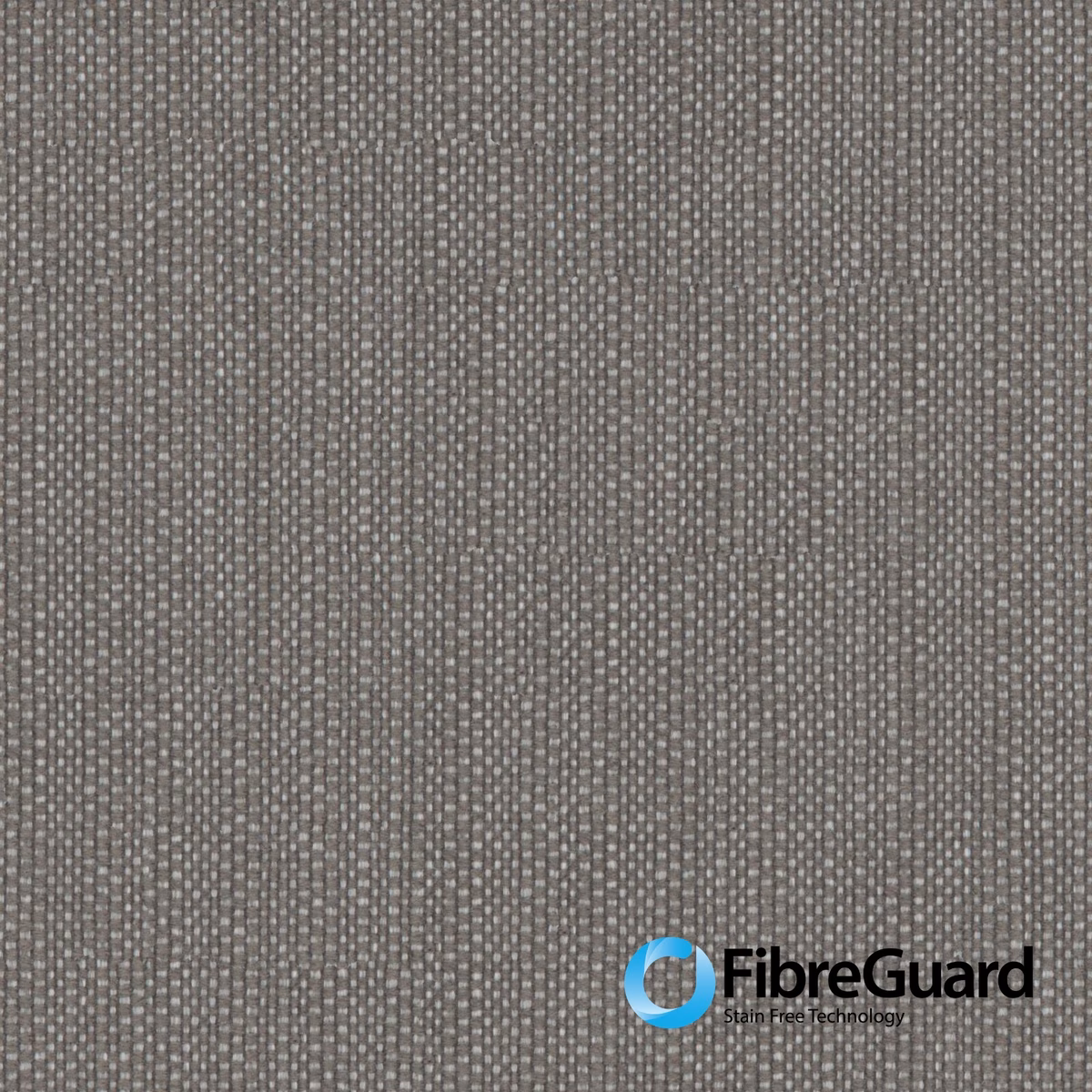 Warm peat-grey woven textile with fine vertical rib texture and subtle flecking