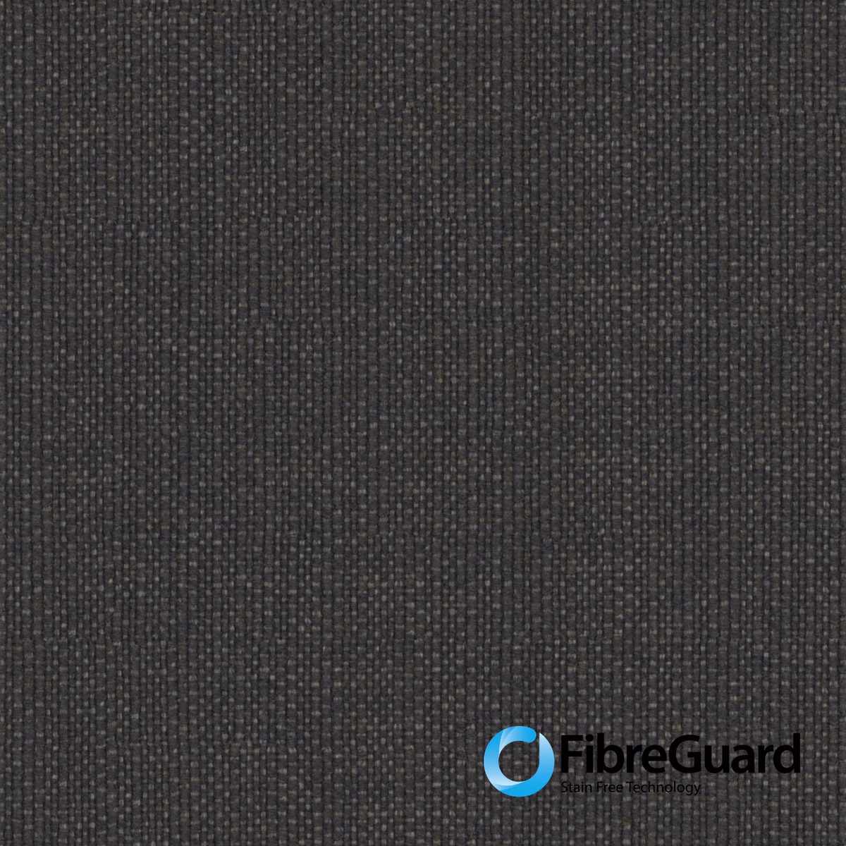 Close-up of dark coal-grey woven textile with fine vertical ribbed texture