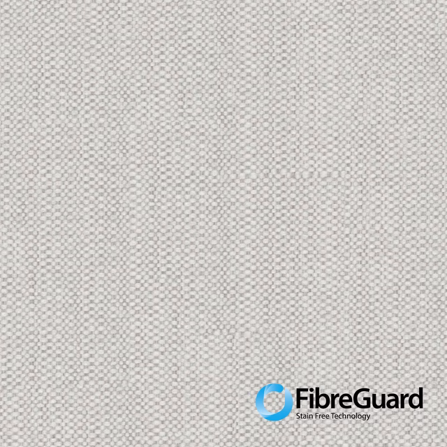 Pale stone-grey fabric with tiny woven geometric texture and visible FibreGuard mark