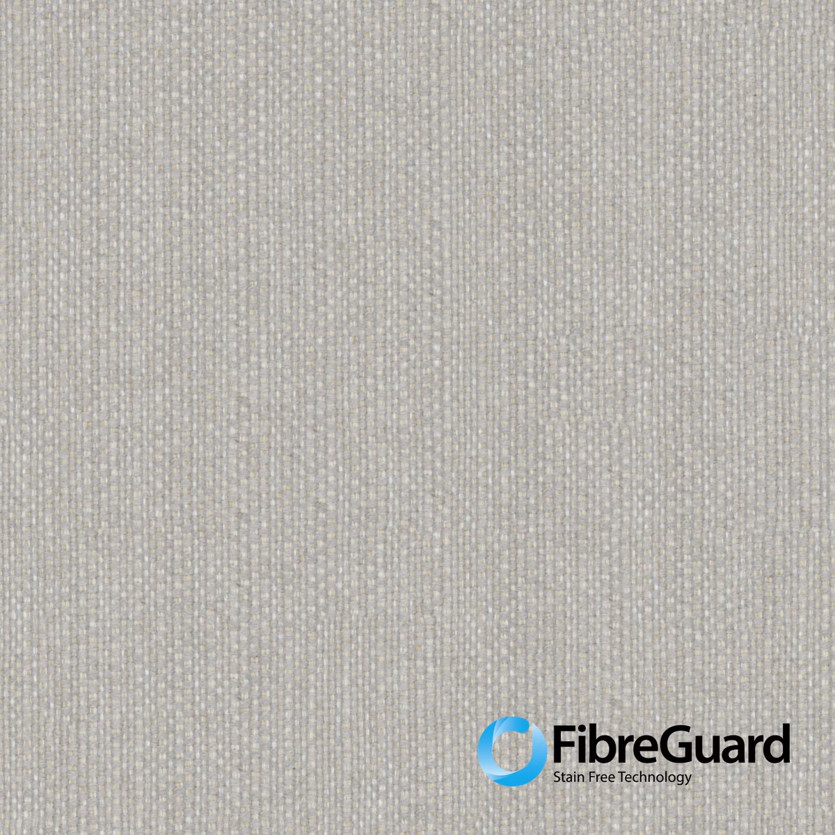 Close-up of warm pale grey fabric with fine vertical ribbed weave