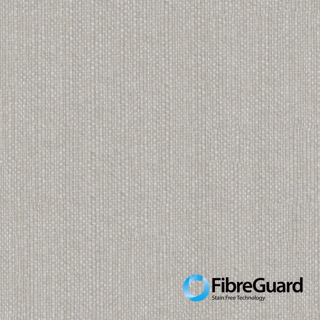 Close-up of warm pale grey fabric with fine vertical ribbed weave