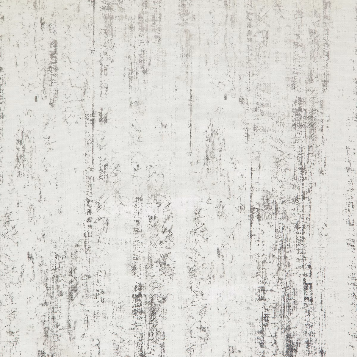 Pale cream fabric with distressed vertical grey striations and chalky texture