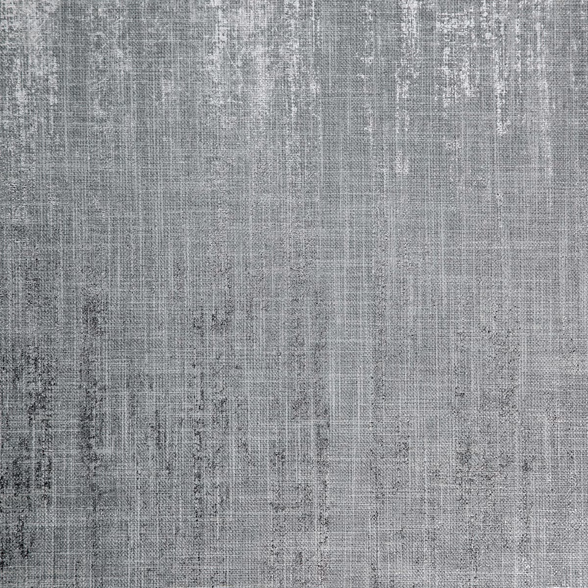Cool slate-grey woven swatch with irregular vertical striations and distressed tonal texture