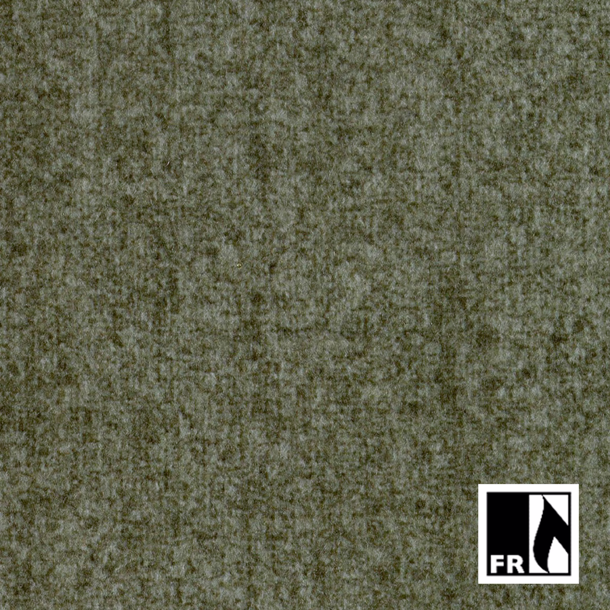 Mottled sage-green woven textile with soft olive-grey depth and faint vertical variation
