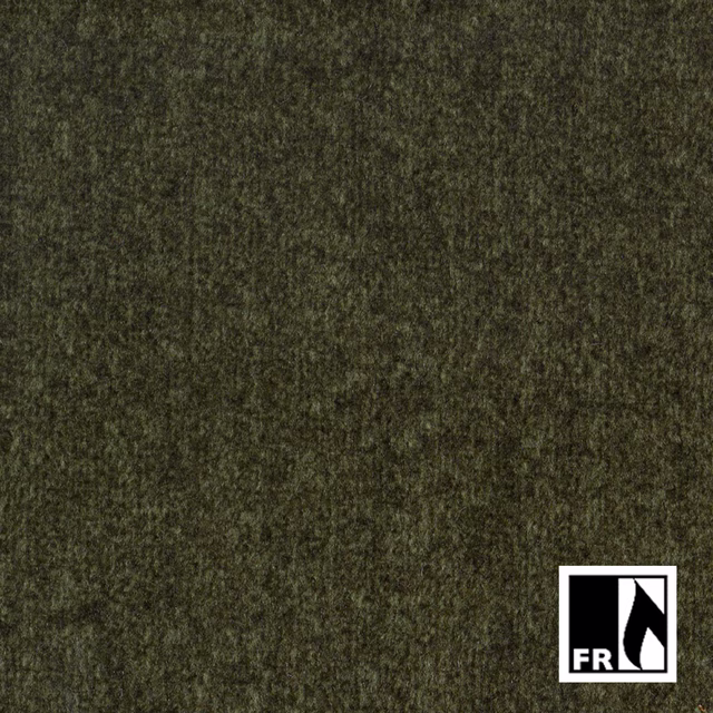 Deep moss-green fabric with softly mottled, short-napped surface and olive shading