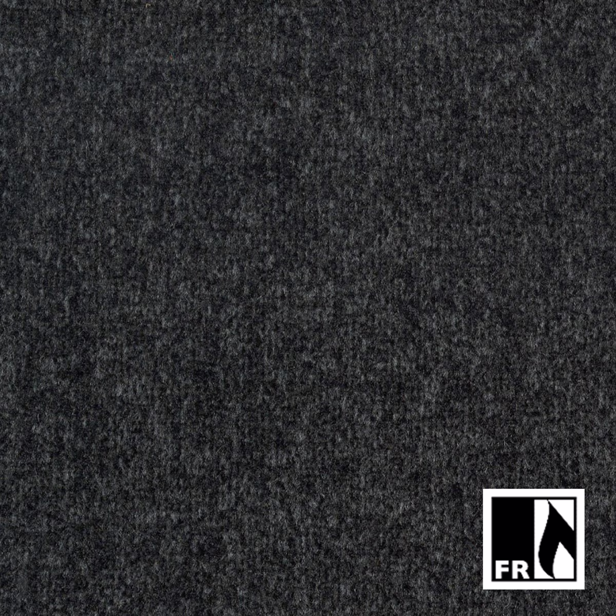 Close-up of Wemyss Monaco 22 Flint, a dense charcoal textile with mottled grey fibres