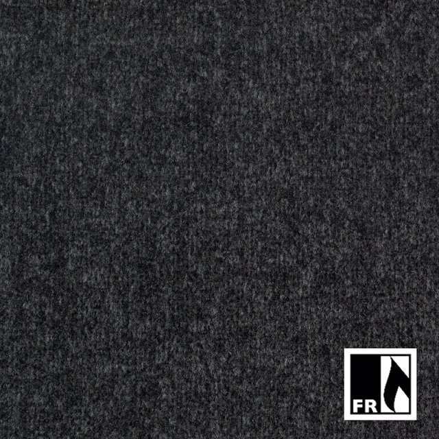 Close-up of Wemyss Monaco 22 Flint, a dense charcoal textile with mottled grey fibres