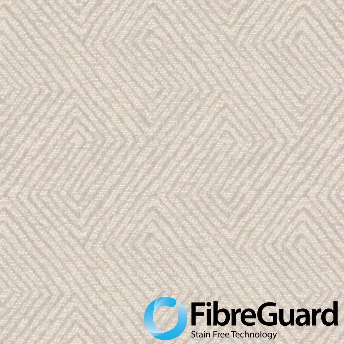 Pale stone textile with a subtle raised geometric chevron weave