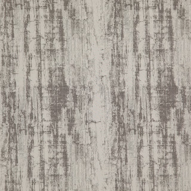 Muted taupe fabric with distressed vertical charcoal-grey striations and textured surface