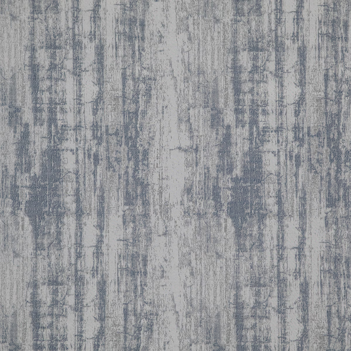 Cool blue-grey woven textile with pale distressed vertical striations and weathered texture
