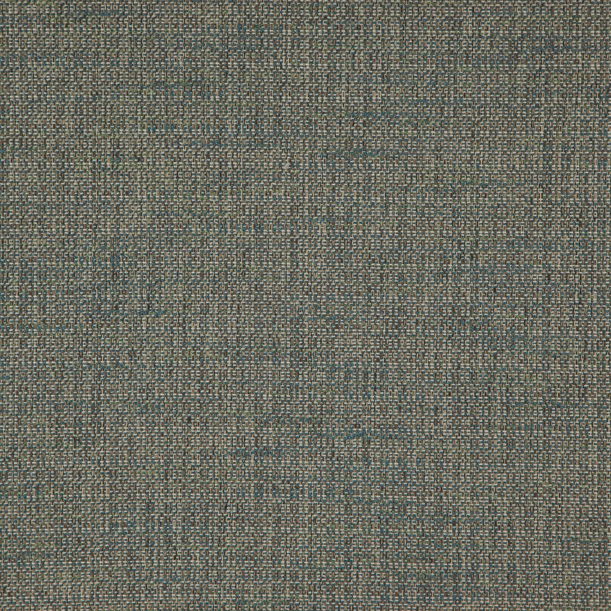 Close-up of muted Adriatic blue-green fabric with dense flecked micro-weave texture