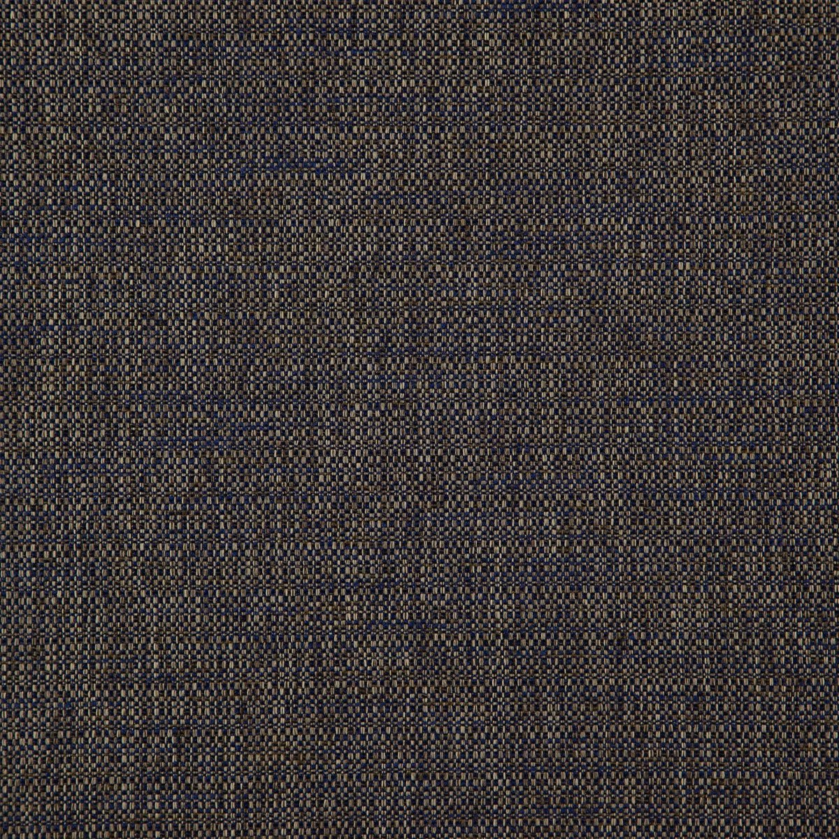 Close view of dark indigo weave with taupe flecks and fine micro-check texture.