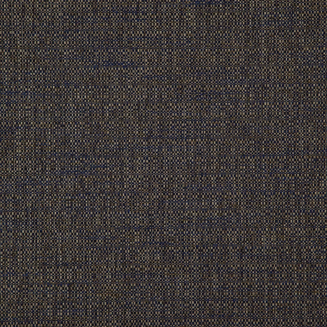 Close view of dark indigo weave with taupe flecks and fine micro-check texture.