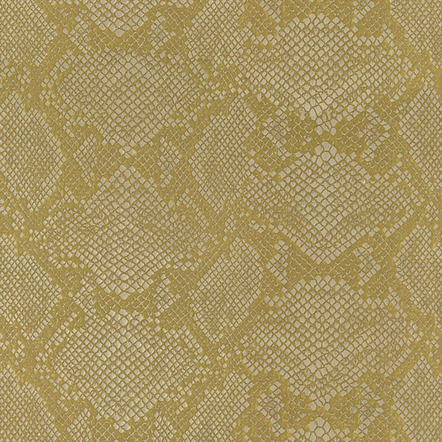 Muted olive-gold woven fabric with an irregular cream scale lattice and tactile texture