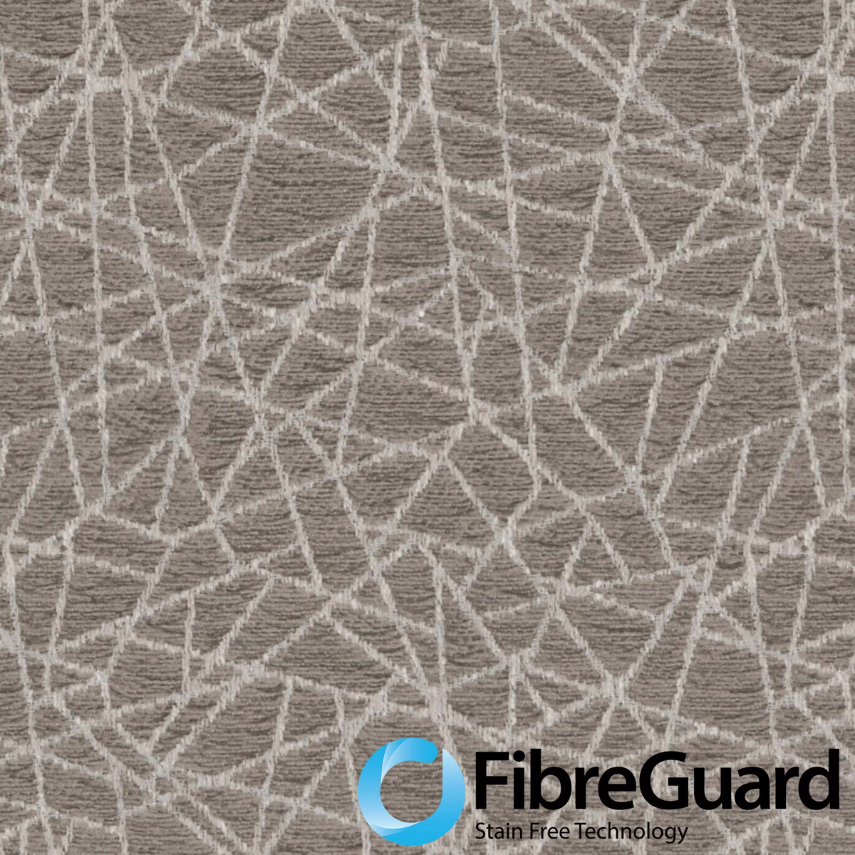 Muted taupe-grey woven ground with pale angular lines and horizontal texture