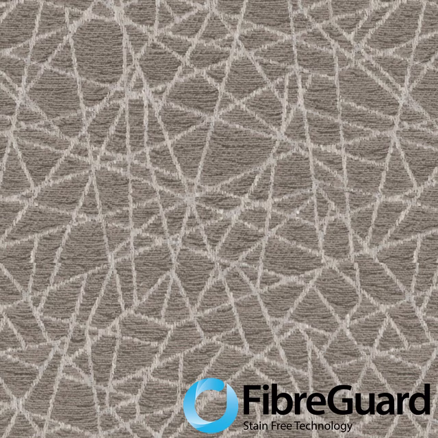 Soft grey woven fabric with pale tangled lines and fine horizontal texture