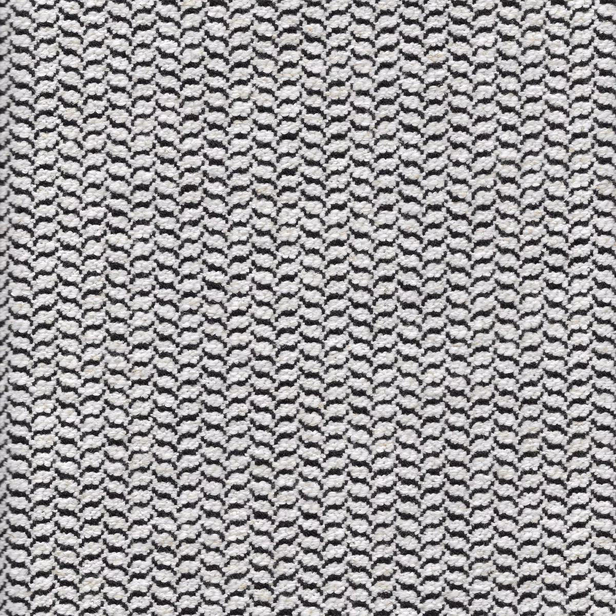 Sesame cream fabric with charcoal vertical loops and a dense nubby texture