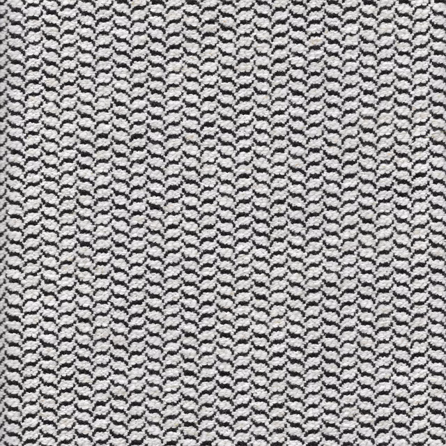 Sesame cream fabric with charcoal vertical loops and a dense nubby texture
