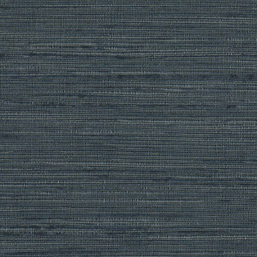 Close view of dark denim-blue textile with compact, rippled horizontal weave