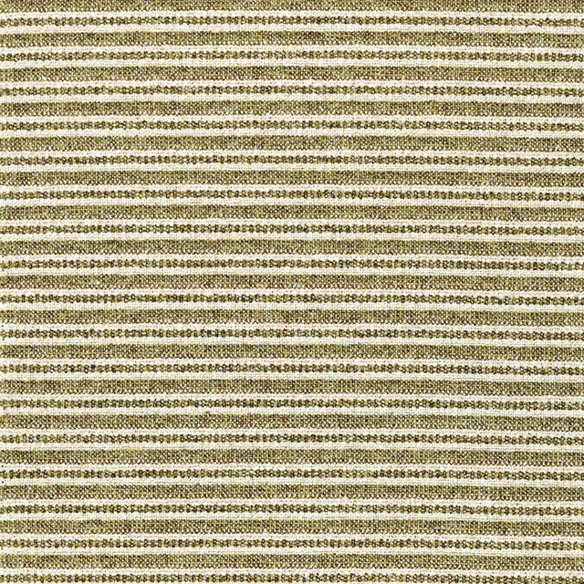 Close-up of cream and muted pear-olive fabric with narrow irregular horizontal stripes