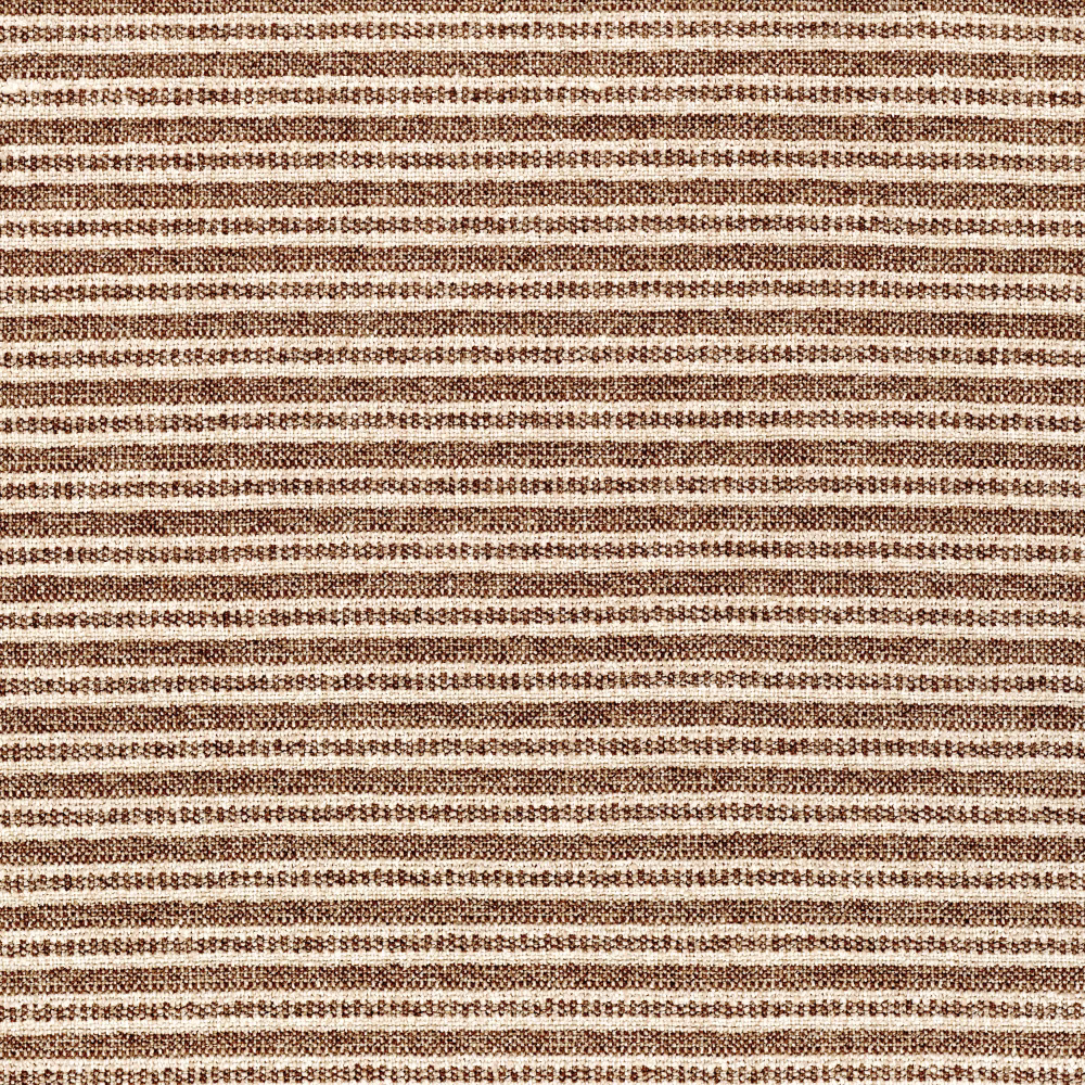 Cocoa and cream horizontal stripe weave with a fine, nubby texture