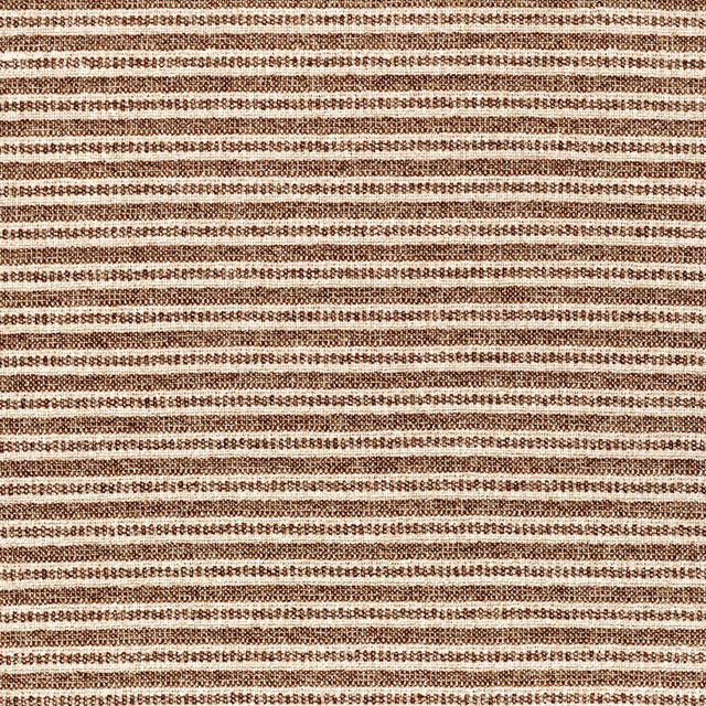 Cocoa and cream horizontal stripe weave with a fine, nubby texture