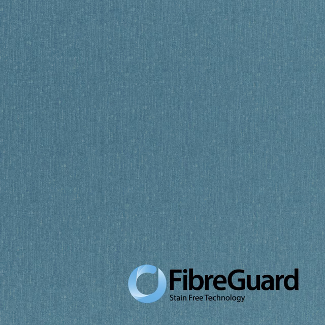 Cool muted turquoise fabric with fine vertical striated weave and softly varied blue-grey tones