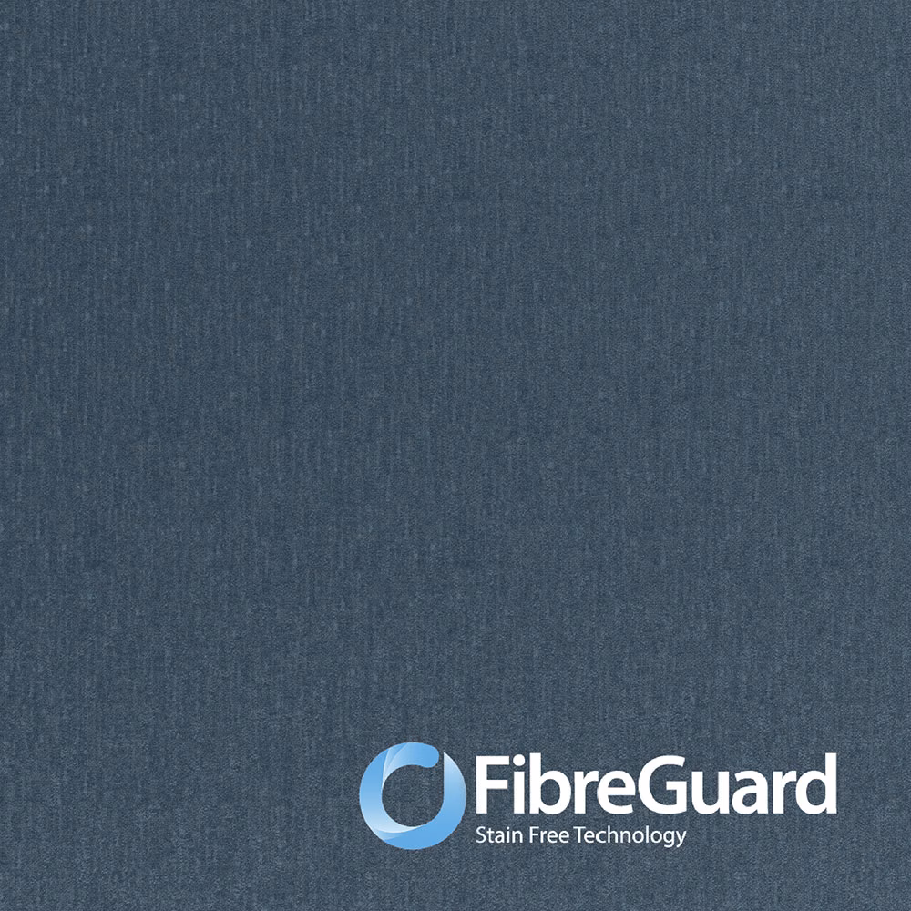 Cool blue-grey Shale fabric with subtle vertical striations and a softly textured weave