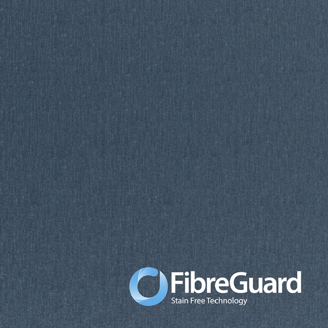Cool blue-grey Shale fabric with subtle vertical striations and a softly textured weave