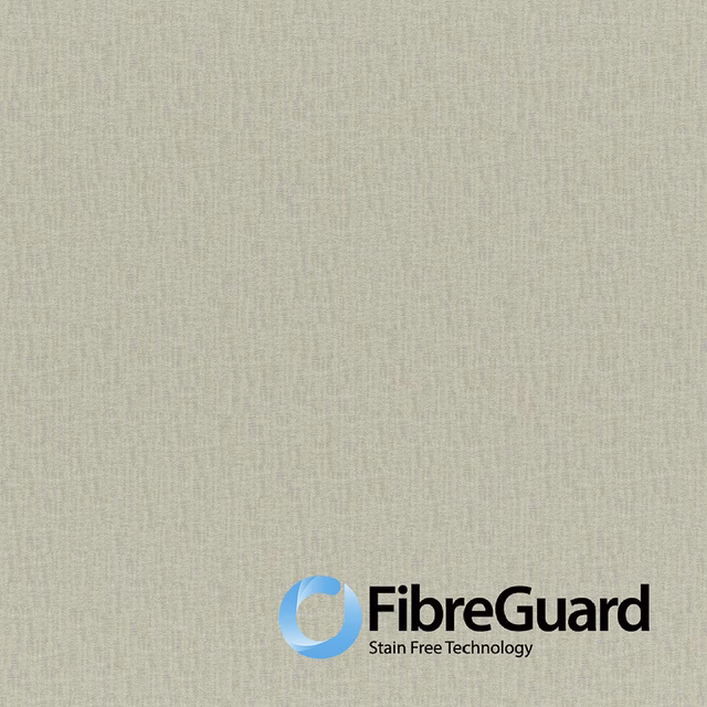 Close-up of pale Feather Grey fabric with fine vertical woven texture