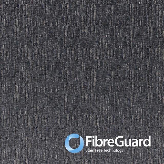 Close-up of dark charcoal-grey Panaro fabric with fine vertical woven striations
