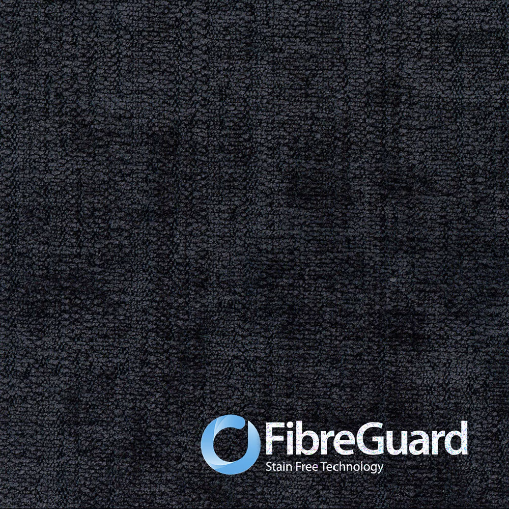 Near-black charcoal textile with dense nubby weave and subtle vertical tonal striations