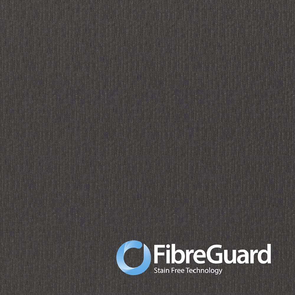 Dark charcoal-grey swatch with fine vertical ribbing and a softly textured surface