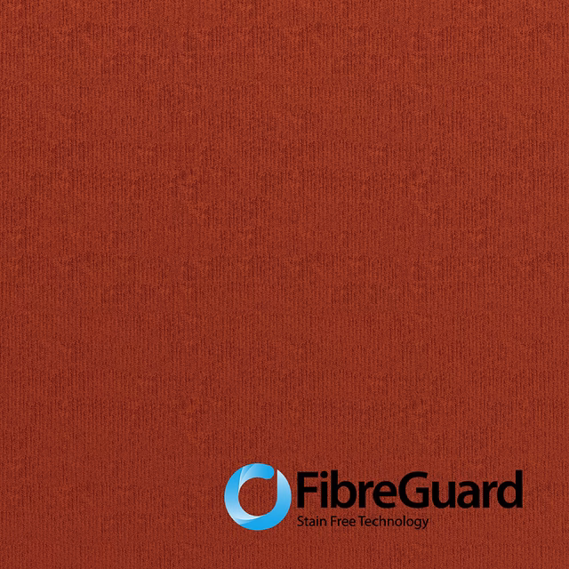Close-up of warm paprika red fabric with a fine vertical woven texture